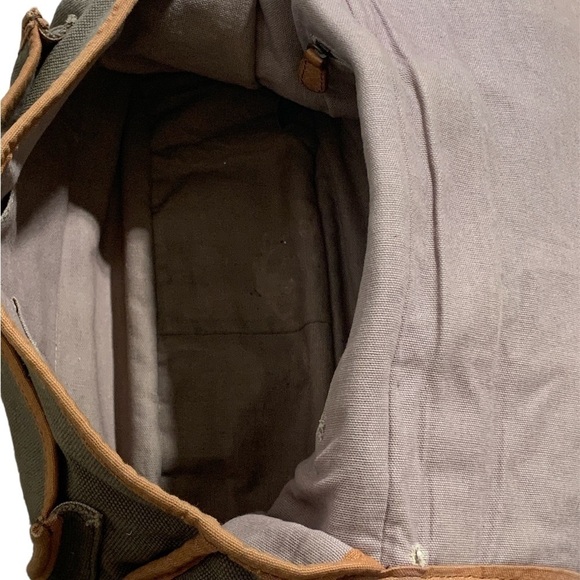 Fossil Canvas Leather Flap Closure Pocket Adjustable Strap Messenger Bag - Picture 8 of 12